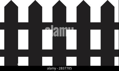 Fence icon template black color editable. Fence icon symbol Flat vector illustration for graphic and web design. Stock Vector