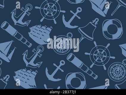 Seamless pattern with symbols and items. Stock Vector