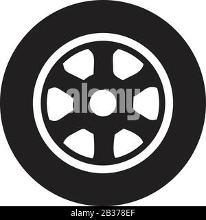 Tire Wheel icon template black color editable. Tire Wheel icon symbol Flat vector illustration for graphic and web design. Stock Vector