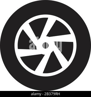 Tire Wheel icon template black color editable. Tire Wheel icon symbol Flat vector illustration for graphic and web design. Stock Vector