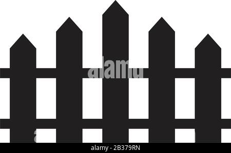 Fence icon template black color editable. Fence icon symbol Flat vector illustration for graphic and web design. Stock Vector