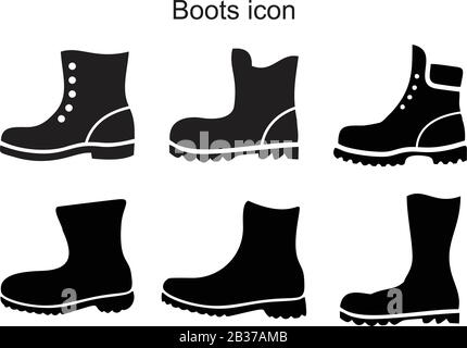 Boots icon template black color editable. Boots icon symbol Flat vector illustration for graphic and web design. Stock Vector