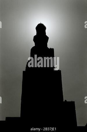 Travel Photography - Ziggurat minaret of the Mosque of Ibn Tulun in Islamic Cairo in the city of Cairo in Egypt in North Africa Middle East Stock Photo