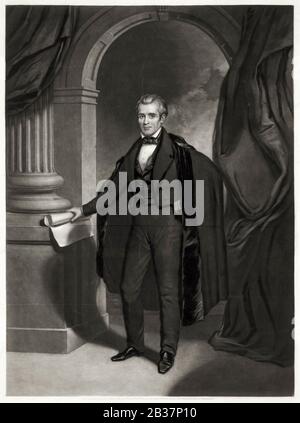 1800s 1840s PORTRAIT ENGRAVING OF JAMES POLK 11th AMERICAN PRESIDENT ...