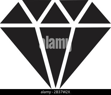 Diamond vector icon template black color editable. Diamond vector icon symbol Flat vector illustration for graphic and web design. Stock Vector