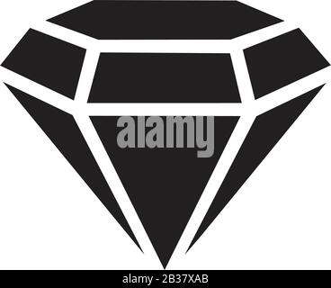 Diamond vector icon template black color editable. Diamond vector icon symbol Flat vector illustration for graphic and web design. Stock Vector