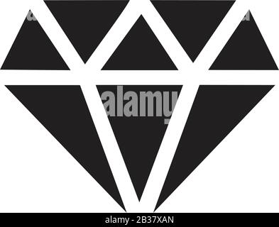 Diamond vector icon template black color editable. Diamond vector icon symbol Flat vector illustration for graphic and web design. Stock Vector