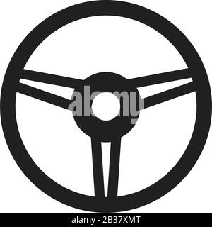 Steering wheel icon template black color editable. Steering wheel icon symbol Flat vector illustration for graphic and web design. Stock Vector