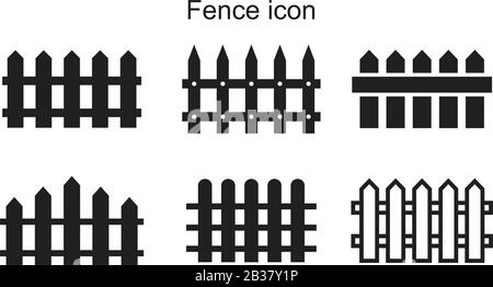 Fence icon template black color editable. Fence icon symbol Flat vector illustration for graphic and web design. Stock Vector