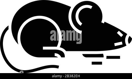 Mouse experiment black icon, concept illustration, vector flat symbol, glyph sign. Stock Vector