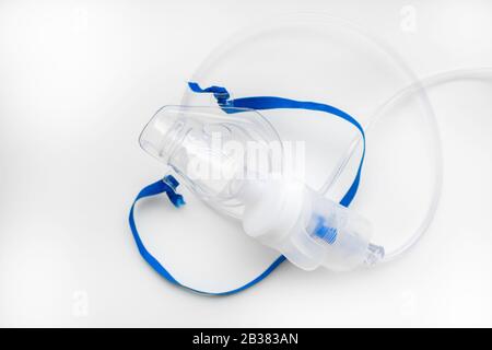 Sonic Inhalation Ultrasonic inhaler or nebulizer on white background. Respiratory ...