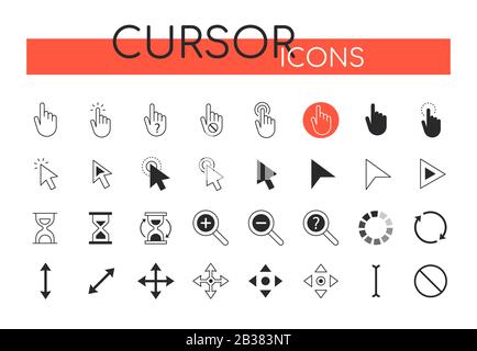 Cursor icons - set of web elements Stock Vector