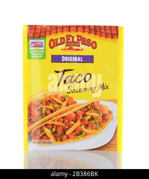 IRVINE, CA - January 05, 2014: Old El Paso Taco Seasoning. Old El Paso has be making popular Mexican cuisine products since 1938. Stock Photo