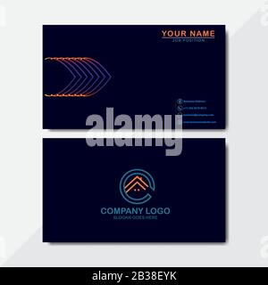 Double-sided business card template. Flat Design Vector Illustration. Abstract modern business card template design Name Card Stock Vector