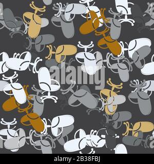 seamless office chair pattern on grey background. Vector image Stock Vector