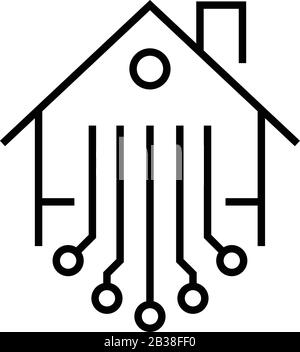 Traffic distribution line icon, concept sign, outline vector illustration, linear symbol. Stock Vector