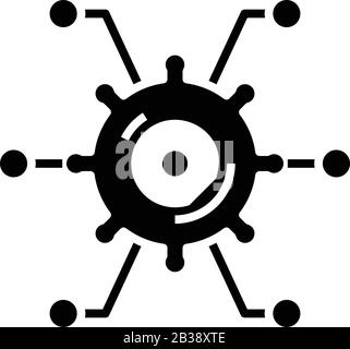 Product settings black icon, concept illustration, vector flat symbol, glyph sign. Stock Vector