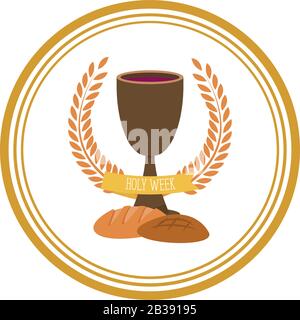 Holy week label Stock Vector