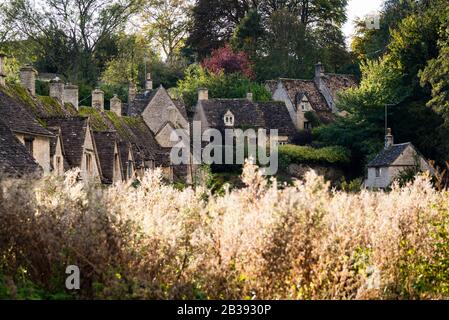 Bibury, England architectural conservation area in the Cotswolds District. Stock Photo