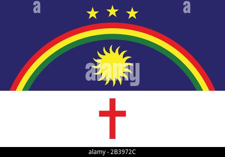 Flag of Republic of Pernambuco in proportions and colors vector Stock Vector