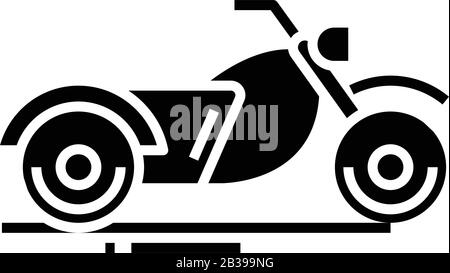Moto bike black icon, concept illustration, vector flat symbol, glyph sign. Stock Vector
