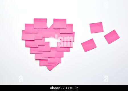 Heart Shaped Sticky Notes Stock Photo - Download Image Now