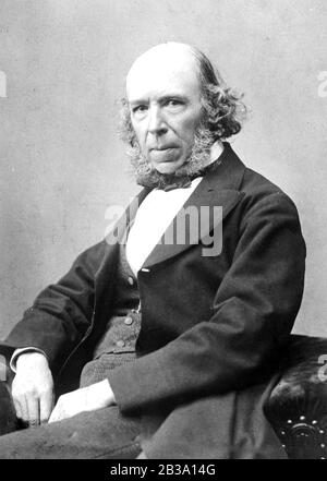 HERBERT SPENCER (1820-1903) English political theorist, biologist,anthropologist in 1893 Stock Photo