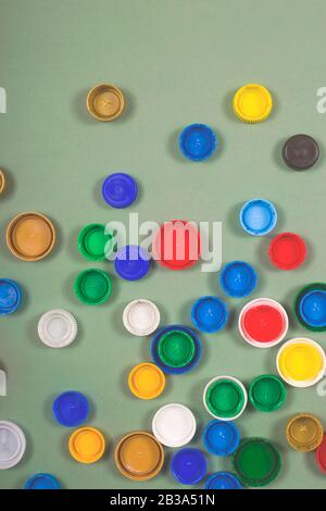 Pile of a lot multi colored plastic ballpoint pens isolated on white ...