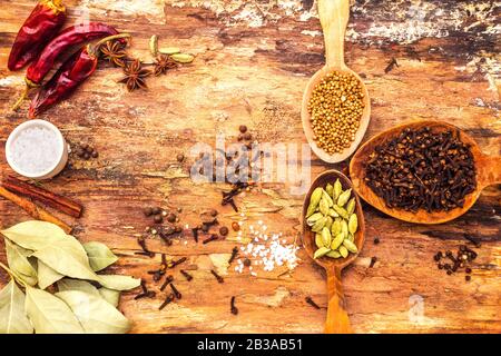 Download Set Of Colorful Spices With Salt Cinnamon Jar Paprika Garlic Onion On Yellow Background Copy Space Stock Photo Alamy Yellowimages Mockups