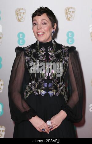 The EE British Academy Film Awards 2020 held at the Royal Albert Hall - Arrivals Featuring: Olivia Colman Where: London, United Kingdom When: 02 Feb 2020 Credit: Mario Mitsis/WENN.com Stock Photo