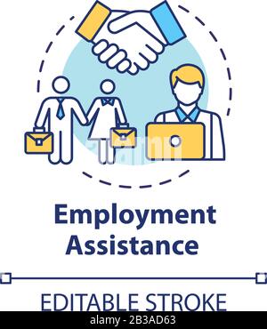Employment assistance concept icon. Hiring for job position. Career