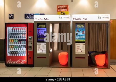 Photo-Me passport photo booths, Buchanan Galleries, Glasgow, Scotland, UK Stock Photo