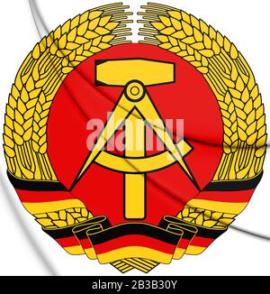 3D German Democratic Republic Coat of Arms. 3D Illustration. Stock Photo