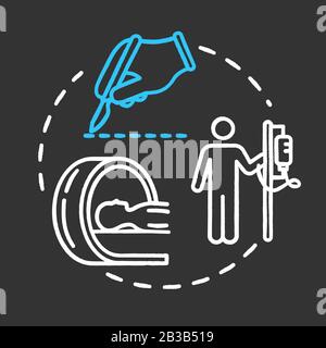 Oncology treatment chalk RGB color chalk RGB color concept icon. Chemotherapy, surgical, radiological treatment of cancer. Tumor cure idea. Vector Stock Vector