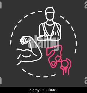 Bone and musculoskeletal oncology concept icon. Bone and muscle cancer ...