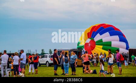 Saint-Jean-sur-Richelieu, Canada - August 18 2019: International Montgolfière Ballon festival in Saint-Jean in Canada Stock Photo