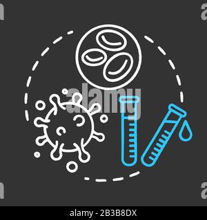Hemato oncology chalk RGB color chalk RGB color concept icon. Diagnosis, treatment of blood diseases. Laboratory virus test idea. Vector isolated Stock Vector