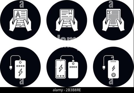 Device charging icons set. Small, medium and large charge levels. Icon ...