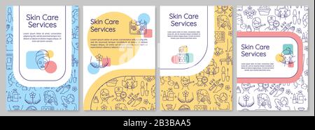 Skin care services, cosmetic procedures brochure template. Flyer, booklet, leaflet print, cover design with linear icons. Vector layouts for magazines Stock Vector
