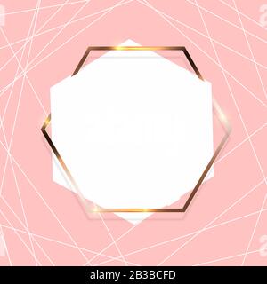 Abstract background with golden frame Template. Vector Illustration eps10 Stock Vector