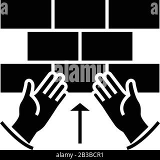Problems black icon, concept illustration, vector flat symbol, glyph sign. Stock Vector