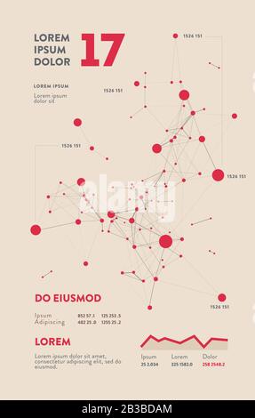 Futuristic infographic. Information aesthetic design. Complex data threads graphic visualization. Abstract data graph Stock Vector