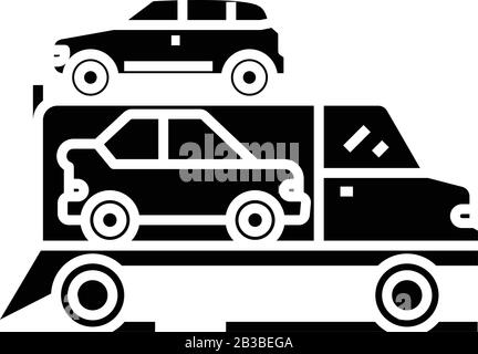 Plant cargo black icon, concept illustration, vector flat symbol, glyph sign. Stock Vector