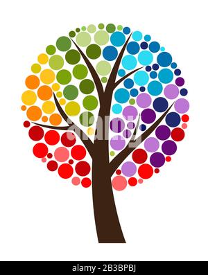 Abstract Vector Four seasons Tree Illustration EPS10 Stock Vector