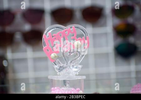 A birthday gift in a heart shape.It represents that the birthday wish coming from heart and soul. Stock Photo