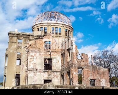 Hiroshima Peace Park Memorial to victims of Atomic Bomb in Hiroshima, Japan. Stock Photo