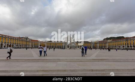 Praça do Comércio, the Commerce square in Lisbon, Portugal Stock Photo