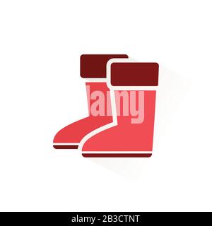 Rain boots. Isolated color icon. Winter footwear glyph vector illustration Stock Vector