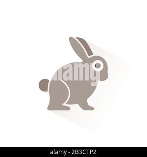 Rabbit. Isolated color icon. Animal glyph vector illustration Stock Vector