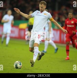 Leverkusen, Germany. 04th Mar, 2020. DFB Cup, Bayer 04 Leverkusen - 1. FC Union Berlin, Marvin Friedrich (Union) Credit: Juergen Schwarz/Alamy Live News Stock Photo